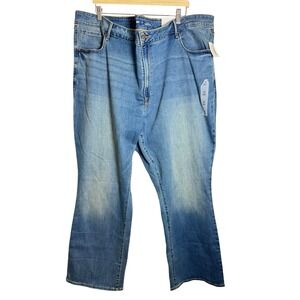 Old Navy Women Jeans Plus 30W Kicker Boot Cut Blue Light Wash Cotton NWT